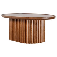 Tavolino da caffè moderno naturale in legno massiccio marrone