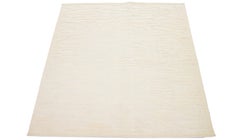 Natural Modern Moroccan Style Handmade Wool Rug in Beige by Apadana