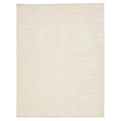 Natural Modern Moroccan Style Handmade Wool Rug in Beige by Apadana