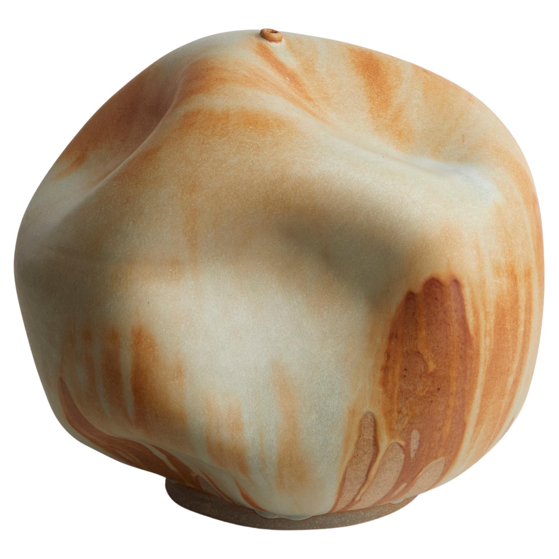 Natural Modern Organic Earthy Brown Ceramic Vase, Mid Century Modern Vessel 