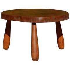 Natural Modernist Tripod Cocktail Table in the Style of Charlotte Perriand
