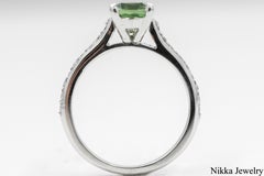 Natural Montana Sapphire Diamond 1.80 Carat 14 Karat White Gold Engagement Ring