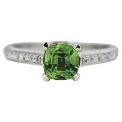 Natural Montana Sapphire Diamond 1.80 Carat 14 Karat White Gold Engagement Ring
