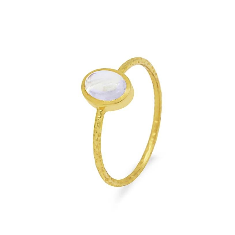 Natural Moonstone Ring 14K gold For Sale 1