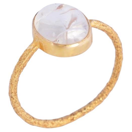 Natürlicher Mondstein Ring 18K Gold im Angebot
