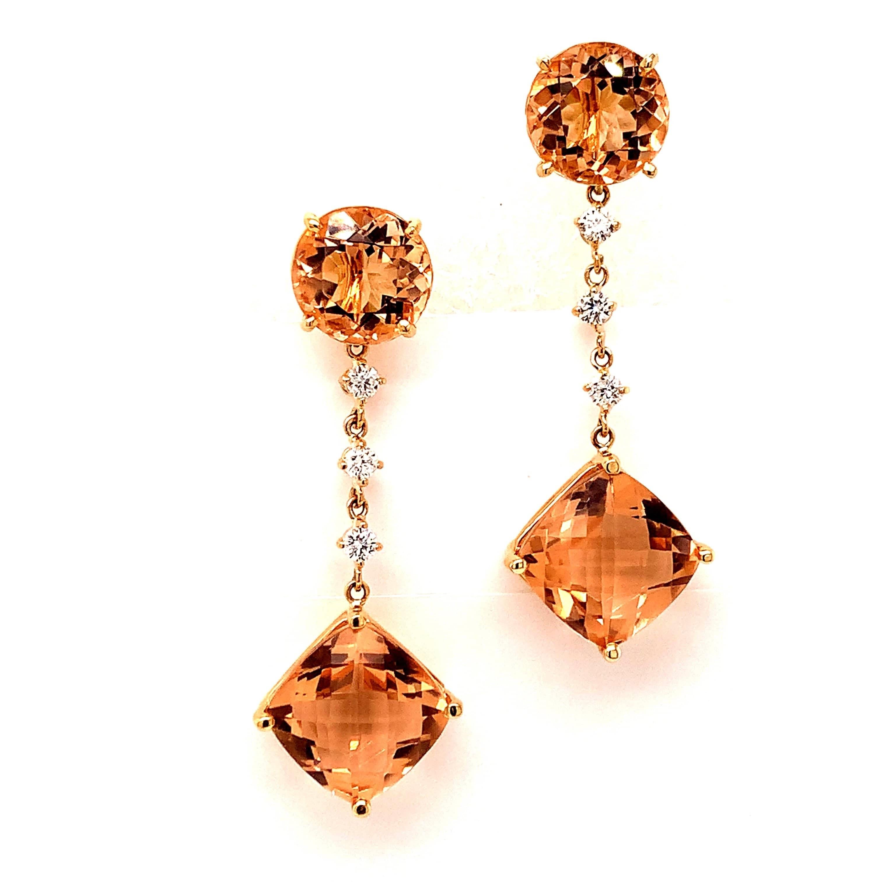 Orecchini con diamanti di morganite naturale in oro 14k 10,1 TCW certificati in vendita 7