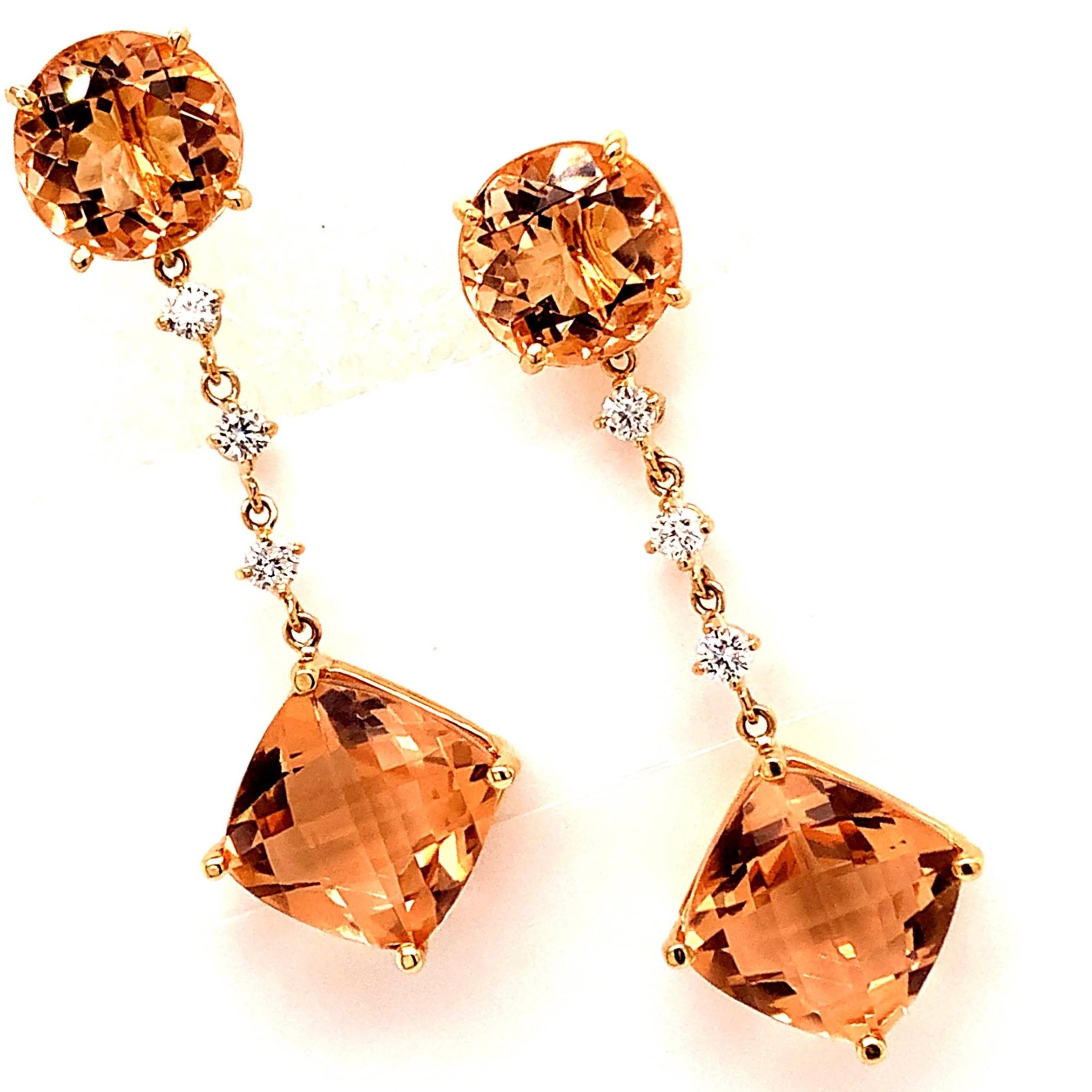 Taglio cuscino Orecchini con diamanti di morganite naturale in oro 14k 10,1 TCW certificati in vendita