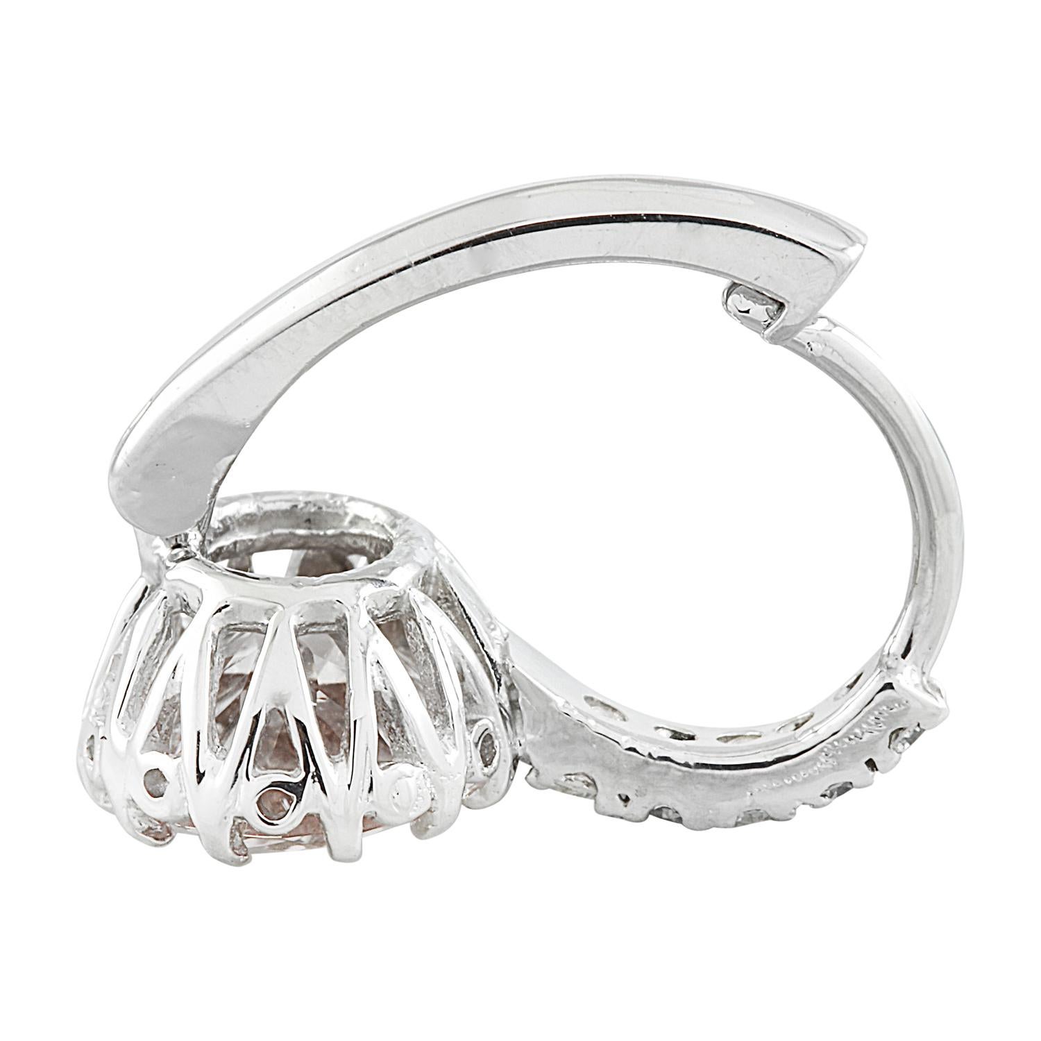 Modern Dazzling Morganite Diamond Earrings: Luxurious Elegance in 14K Solid White Gold For Sale