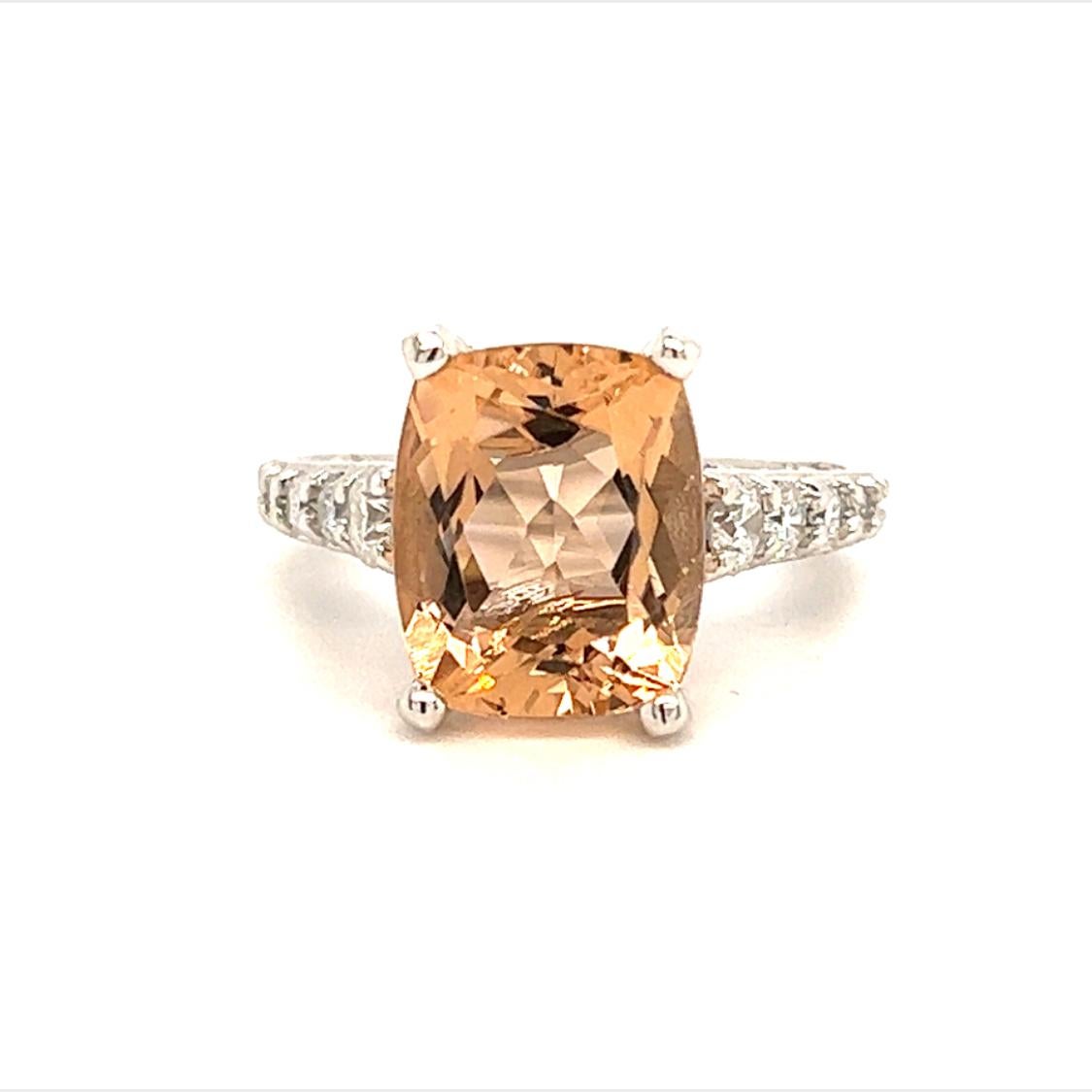 Natürlicher Morganit-Diamantring 14k Gold 4,26 TCW zertifiziert im Zustand „Neu“ im Angebot in Brooklyn, NY
