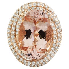 Bague en or rose 14 carats avec Morganite naturelle