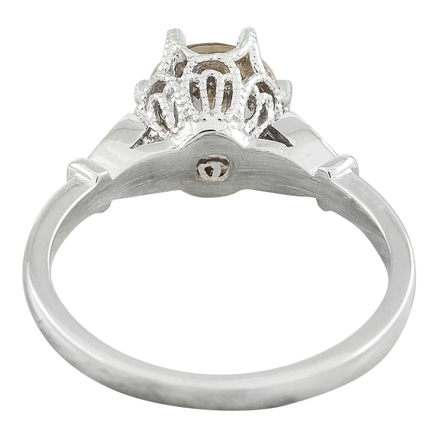Women's Natural Morganite Diamond Ring in 14 Karat Solid White Gold  For Sale
