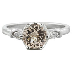 Natural Morganite Diamond Ring in 14 Karat Solid White Gold 