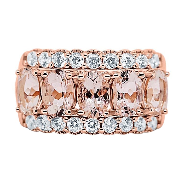 Bague Dainty 925 Sterling Silver Minimalist Morganite en vente