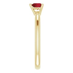 Natural Mozambique Garnet Heart Solitaire Ring, Set in 14K Yellow Gold