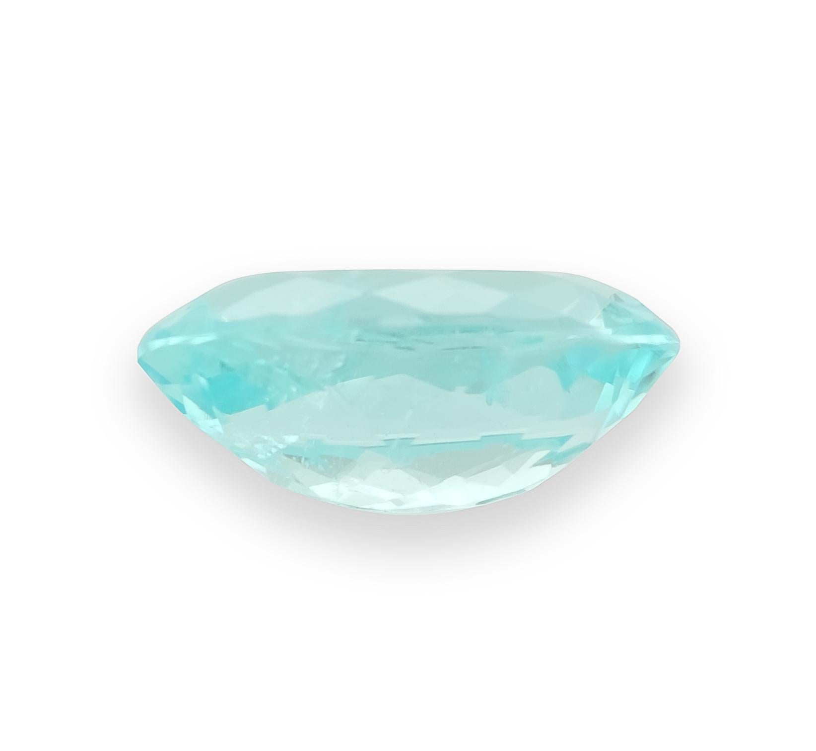 Brilliant Cut Natural Mozambique Greenish Blue Paraiba Tourmaline Stone 1.54 cts / GIA Report For Sale