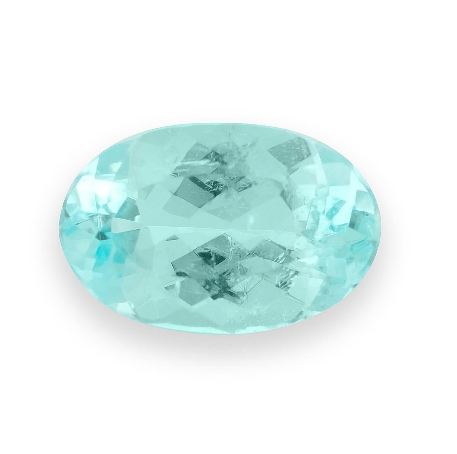Women's or Men's Natural Mozambique Greenish Blue Paraiba Tourmaline Stone 1.54 cts / GIA Report For Sale