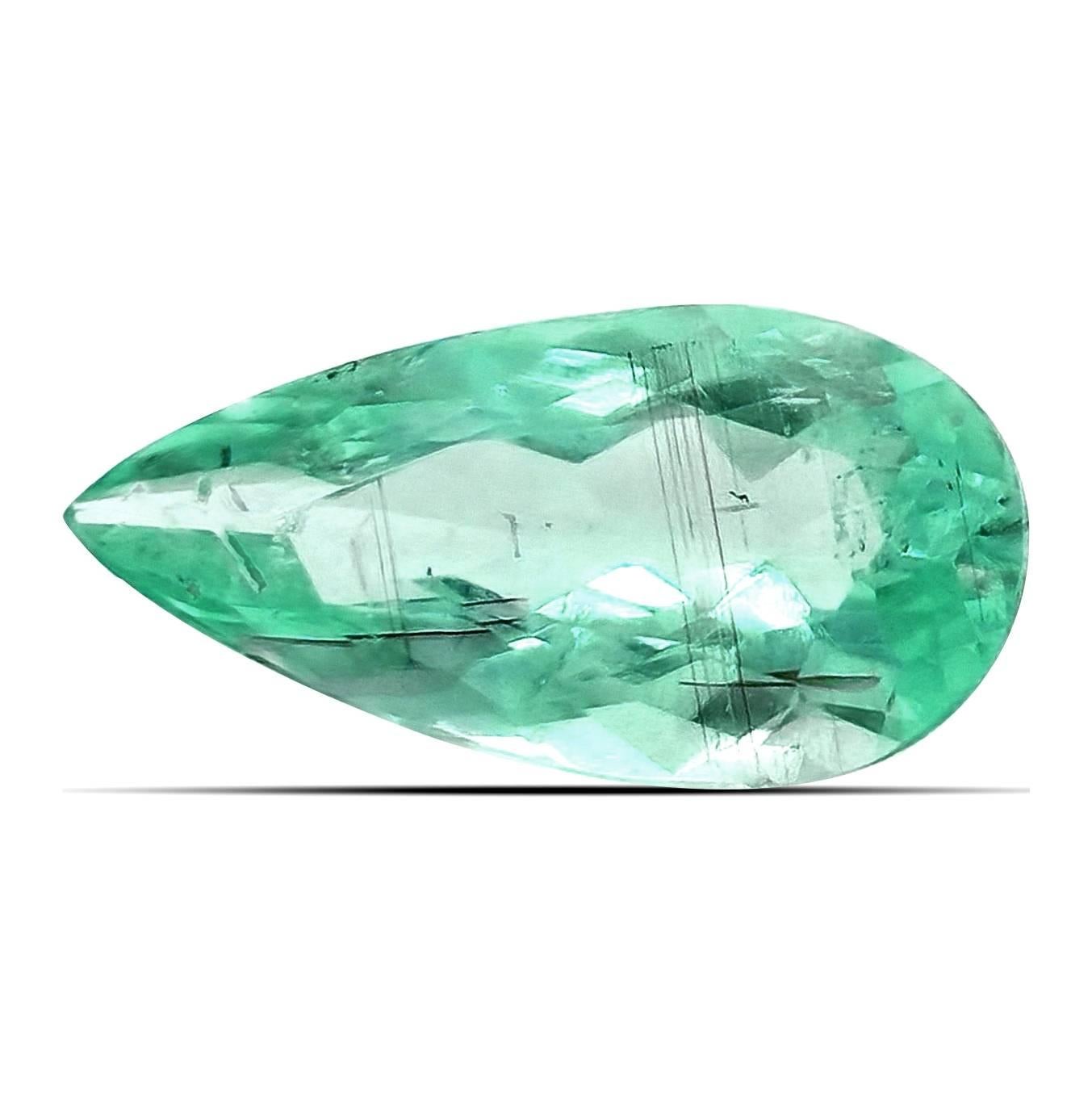 Découvrez le charme éclatant de cette tourmaline Paraiba naturelle du Mozambique, d'un poids de 0,99 carat. Sa teinte vert bleuté frappante et sa forme de poire élégante créent une pierre précieuse pleine d'éclat et de caractère. Certifiée par le