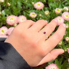 Natural Mozambique Ruby Ring 0.3 Carats 9K Yellow Gold