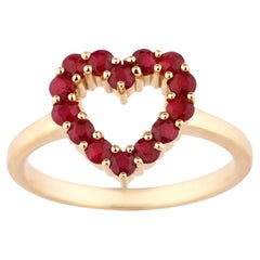 Natürlicher Mosambik Rubin Ring 0,95 Karat 9K Gelbgold