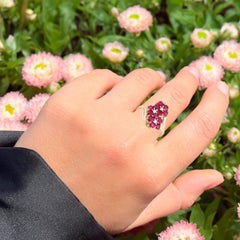 Natürlicher Mosambik Rubin Ring mit Diamanten 1,78 Karat 9K Gelbgold