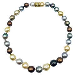 Natural Multicolor Tahitian Pearl Necklace