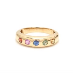 Natural 0.72cts Multi-sapphire Ring in 14k Gold