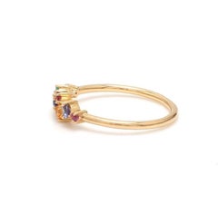Natural Multi-Sapphire Ring in 14K Gold, 0.32 Carats, India