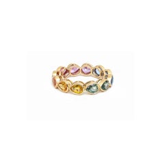 Natural 4-5cts Multi-sapphire Ring in 18k Gold
