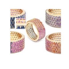 Bague saphir bleu naturel 4-5cts en or 18k