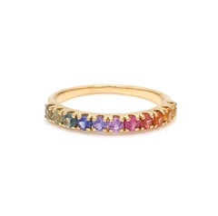 Natural 0.54cts Multi-sapphire Ring in 18k Gold