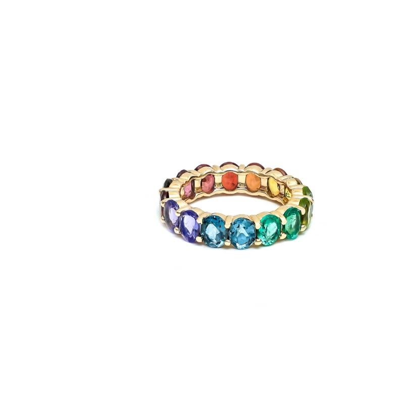 Anello con zaffiro naturale multicolore in oro 18k In condizioni Nuovo in vendita a jaipur, IN
