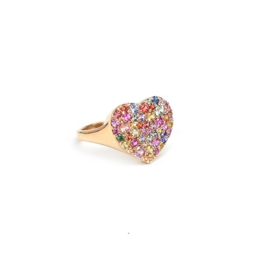 Bague saphir naturel multicolore en or 18 carats Neuf - En vente à jaipur, IN