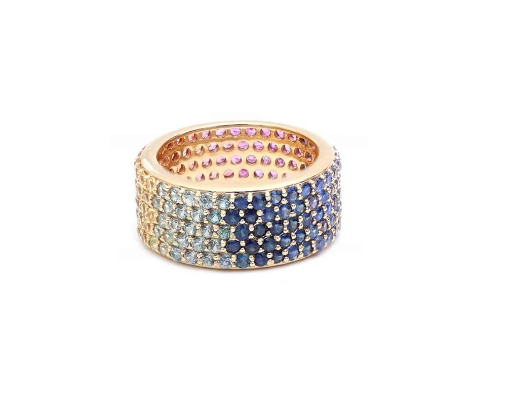 Naturel  bague saphir bleu en or 18k en vente 1