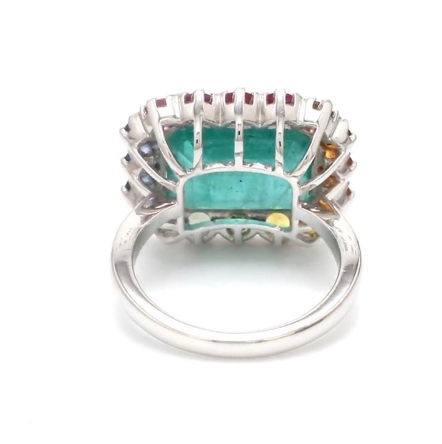 Bague saphir naturel multicolore en or 18 carats en vente 2