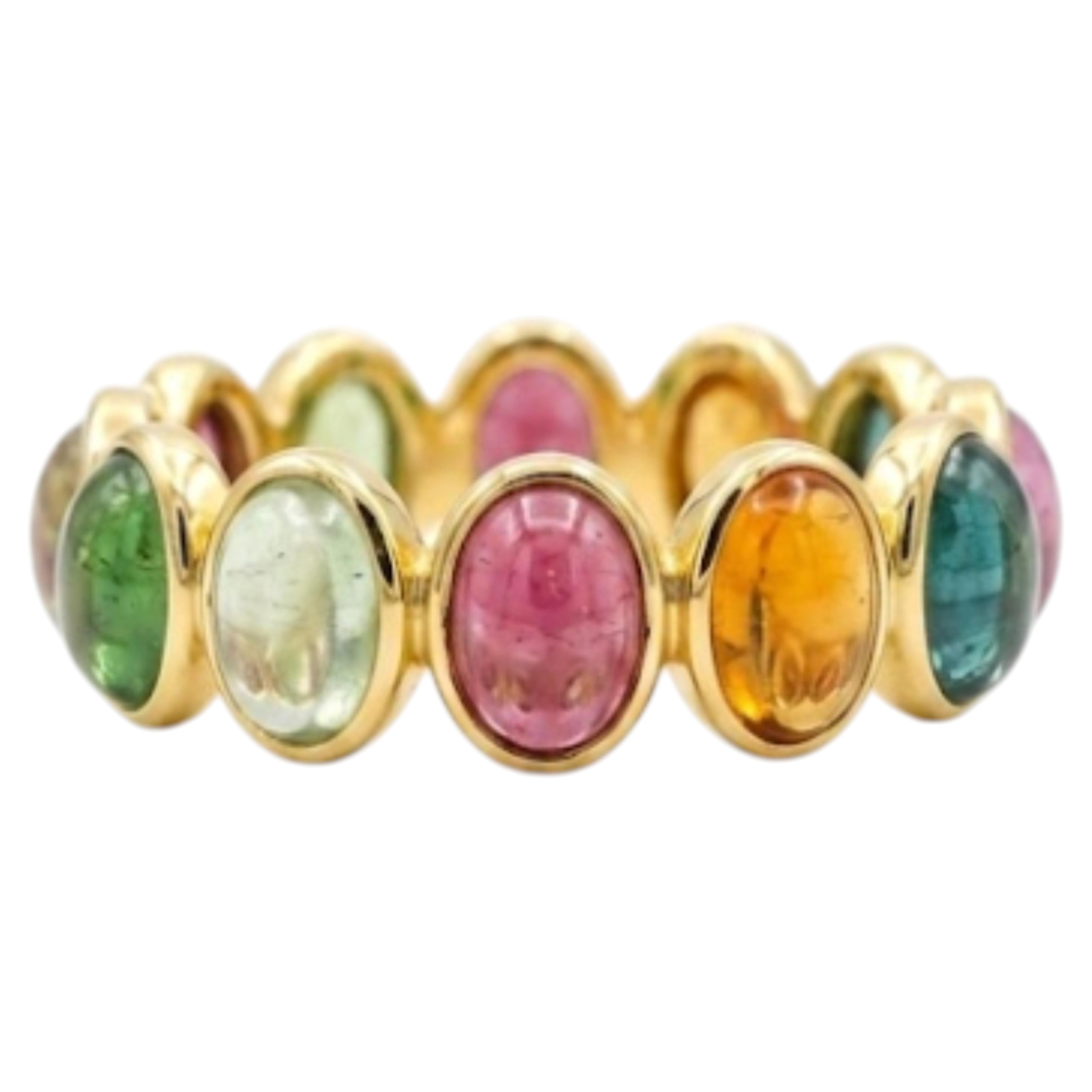 Ring aus 18-karätigem Gold mit natürlichen Edelsteinen (4,4 Karat)