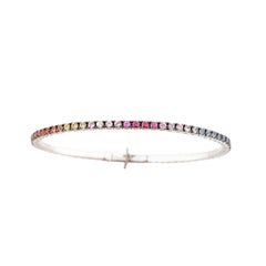 Natural multi sapphire 1.87cts bracelet in 18k gold