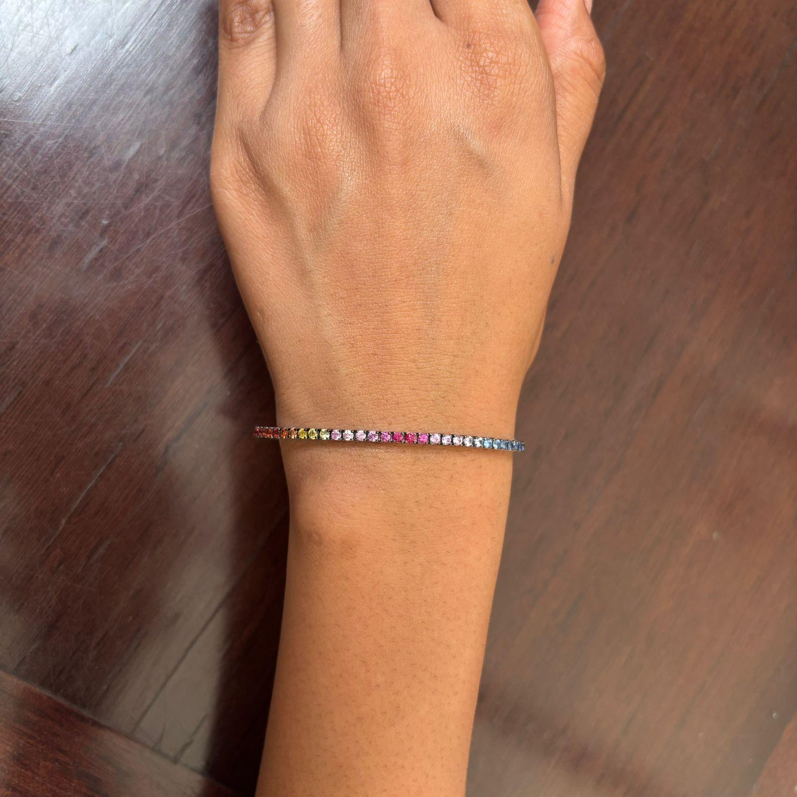 Pulsera Zafiro Múltiple Natural 1,87cts en Oro de 18k en venta 1