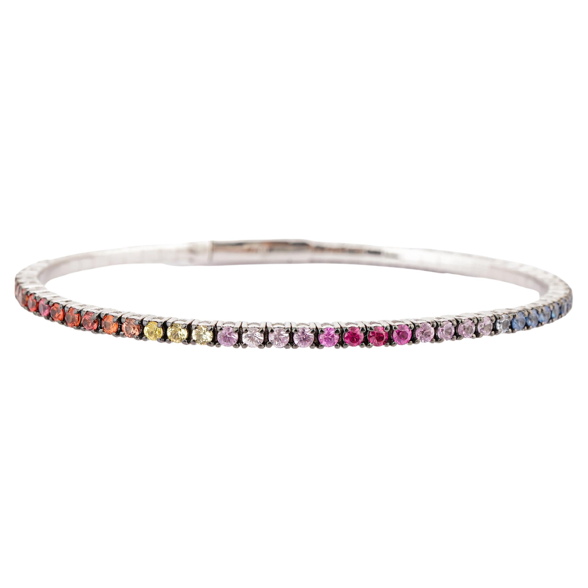 Pulsera Zafiro Múltiple Natural 1,87cts en Oro de 18k en venta
