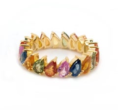 Natural Multi Sapphire 5.26cts Ring in 18k Gold