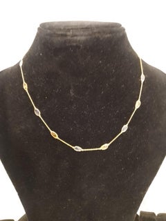 Natural Multi Sapphire 6.75CTS Necklace in 18k Yellow Gold