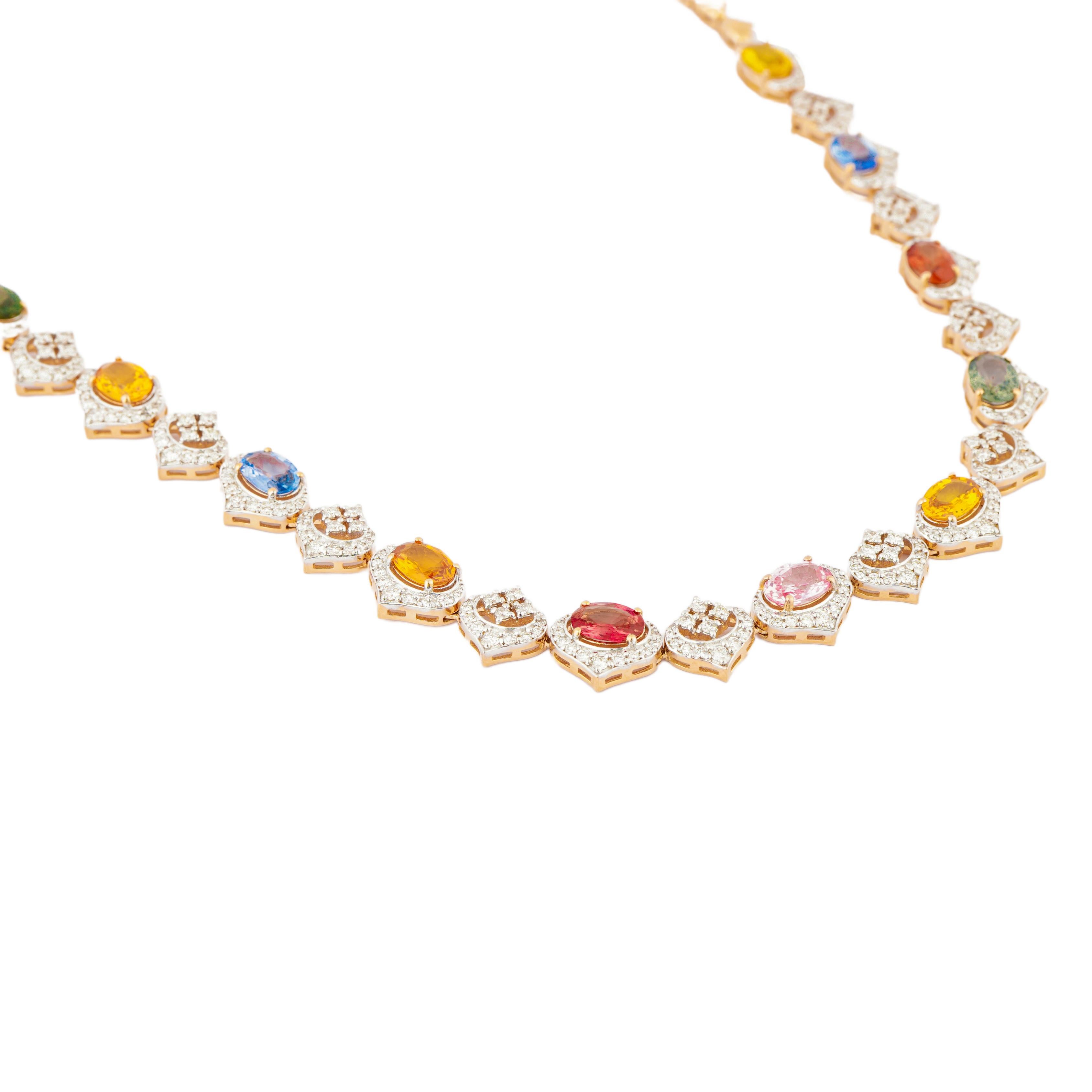 GW=28.47gm
NW=26.20gm
multi sapphire= 8.85cts
diamond=2.50cts

FOLLOW US ON INSTA (divinejewellerylounge)

CODE = bh