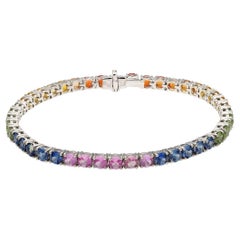 Natural Multi sapphire bracelet in 18k gold