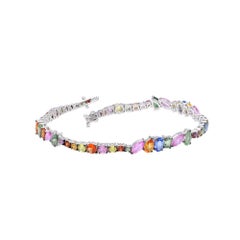 Bracelet en or 18 carats avec plusieurs saphirs naturels de 10,97 carats