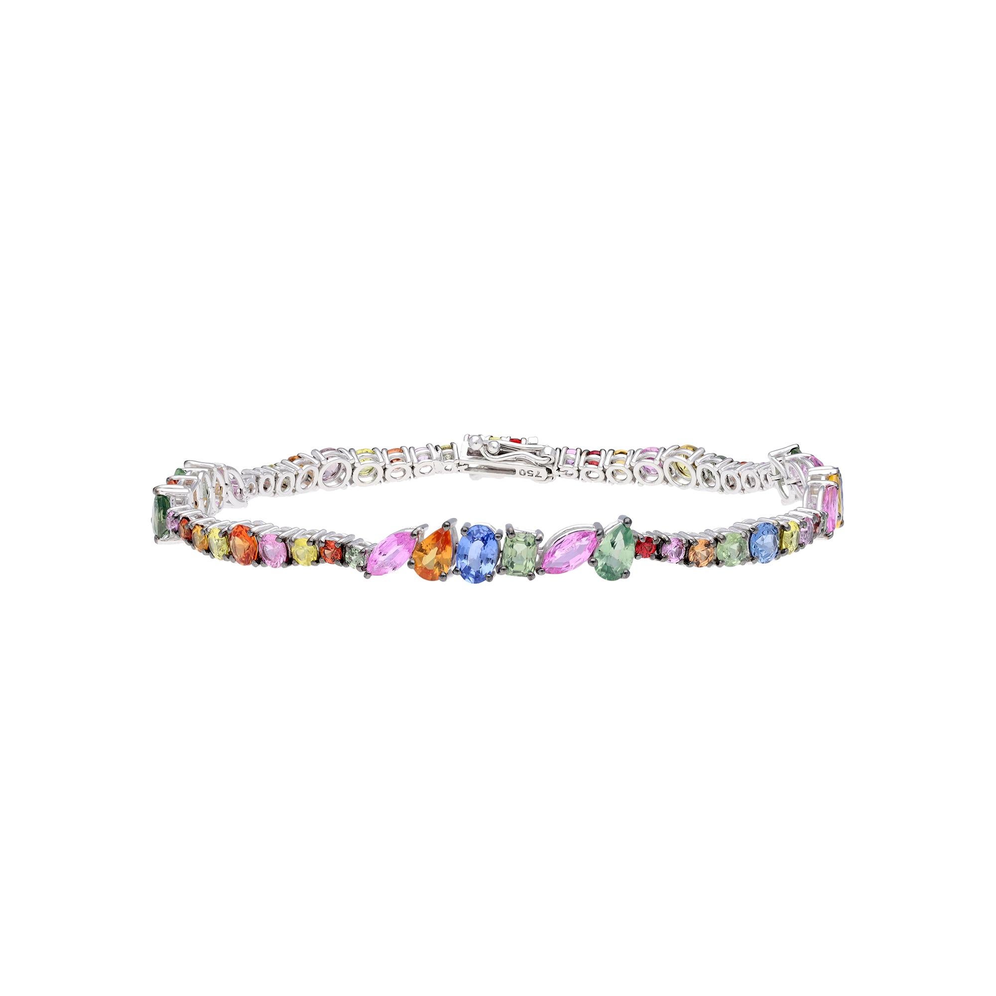 De las mujeres Pulsera de zafiros múltiples naturales con 10,97 cts en oro de 18 quilates en venta