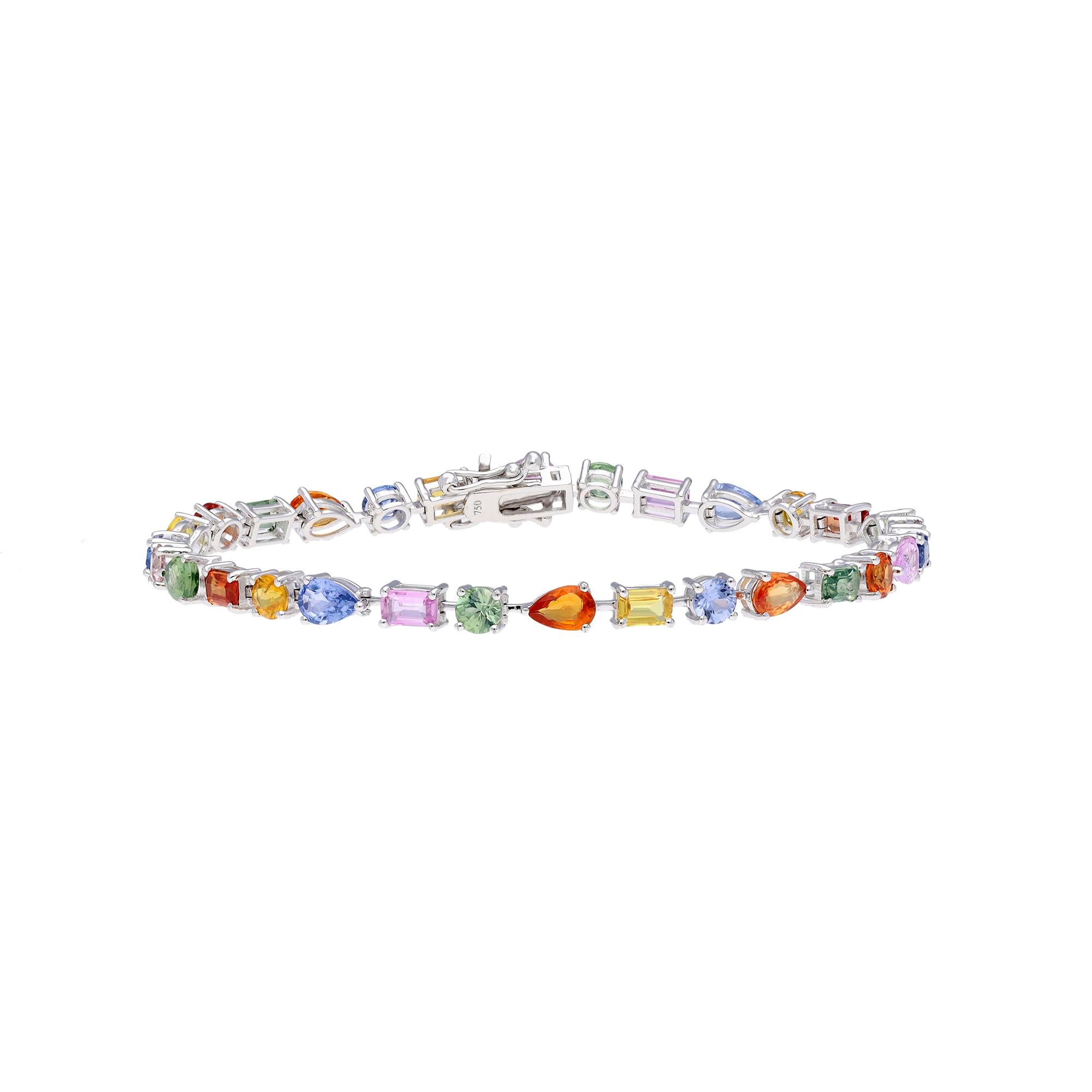 Pulsera de zafiros múltiples naturales con 11,21 cts en oro de 18 quilates en Nuevo estado para la venta en jaipur, IN