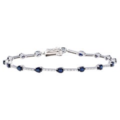Natural Multi Sapphire bracelet with diamond 0.40 cts in 18k gold