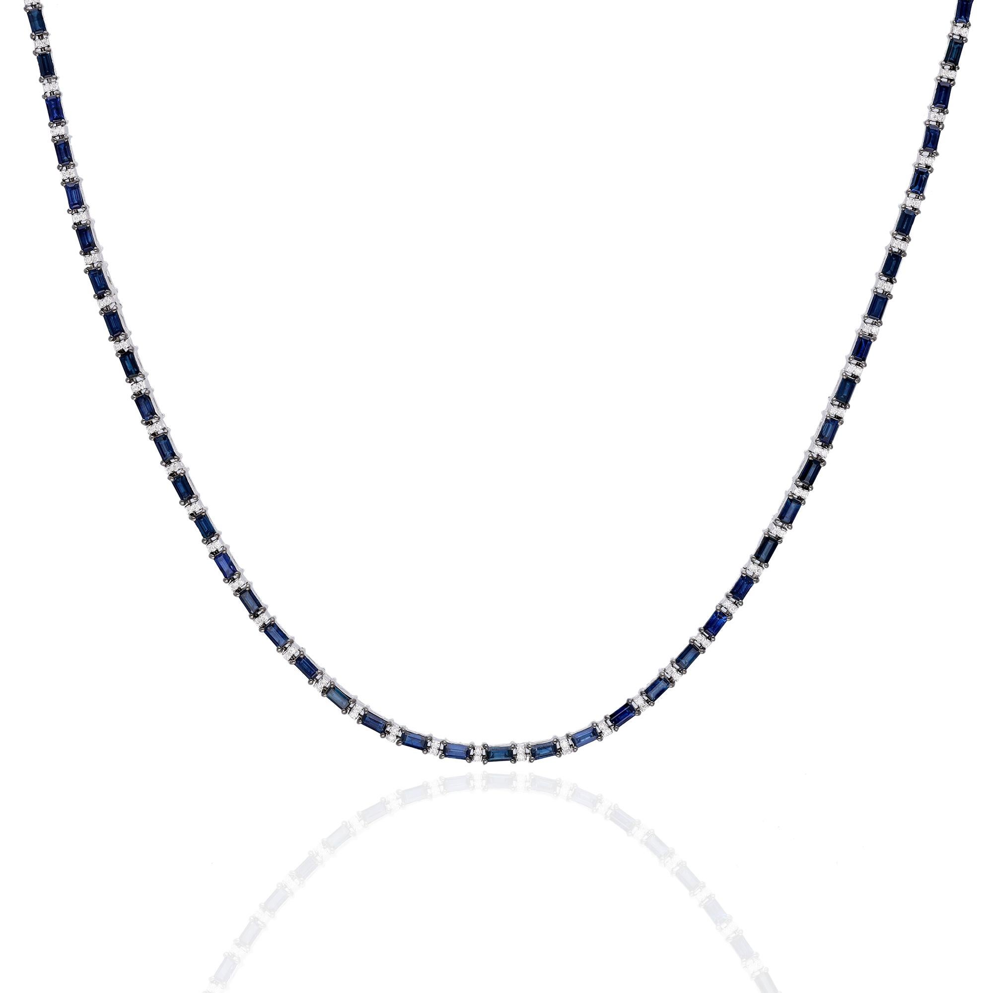 Collier multi- saphirs naturels avec diamants 0,58 carat en or 18 carats Neuf - En vente à jaipur, IN