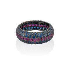 Natural Multi Sapphire 1.57Carats Ring in 18k Gold