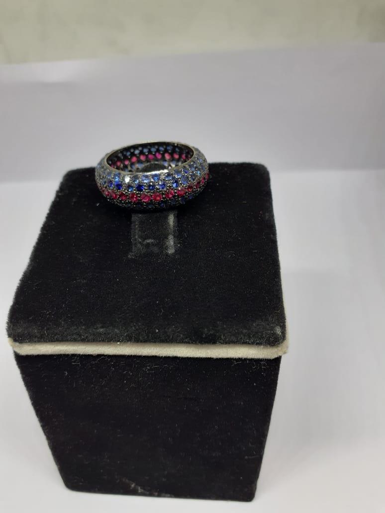 Natural Multi Sapphire Ring 1.57 Carats with 18k Gold In New Condition For Sale In jaipur, IN