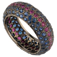 Natural Multi Sapphire Ring 1.57 Carats with 18k Gold